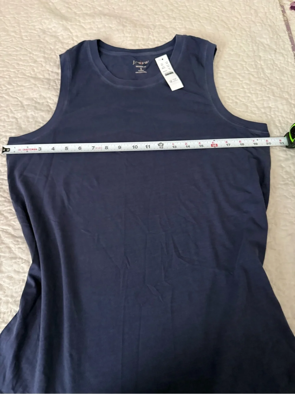 J.CREW Broken-In Men's Navy Tank Top Size S Classic Fit Cotton Crew Tagless